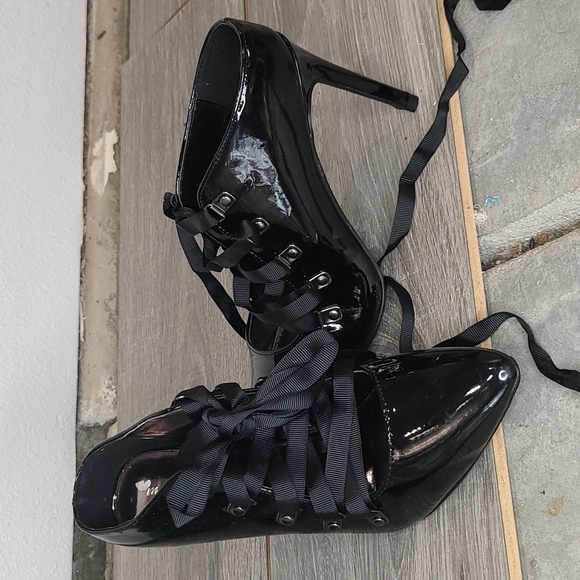mark. Shoes - Black  ankle lace up corset high heels size 7 mark